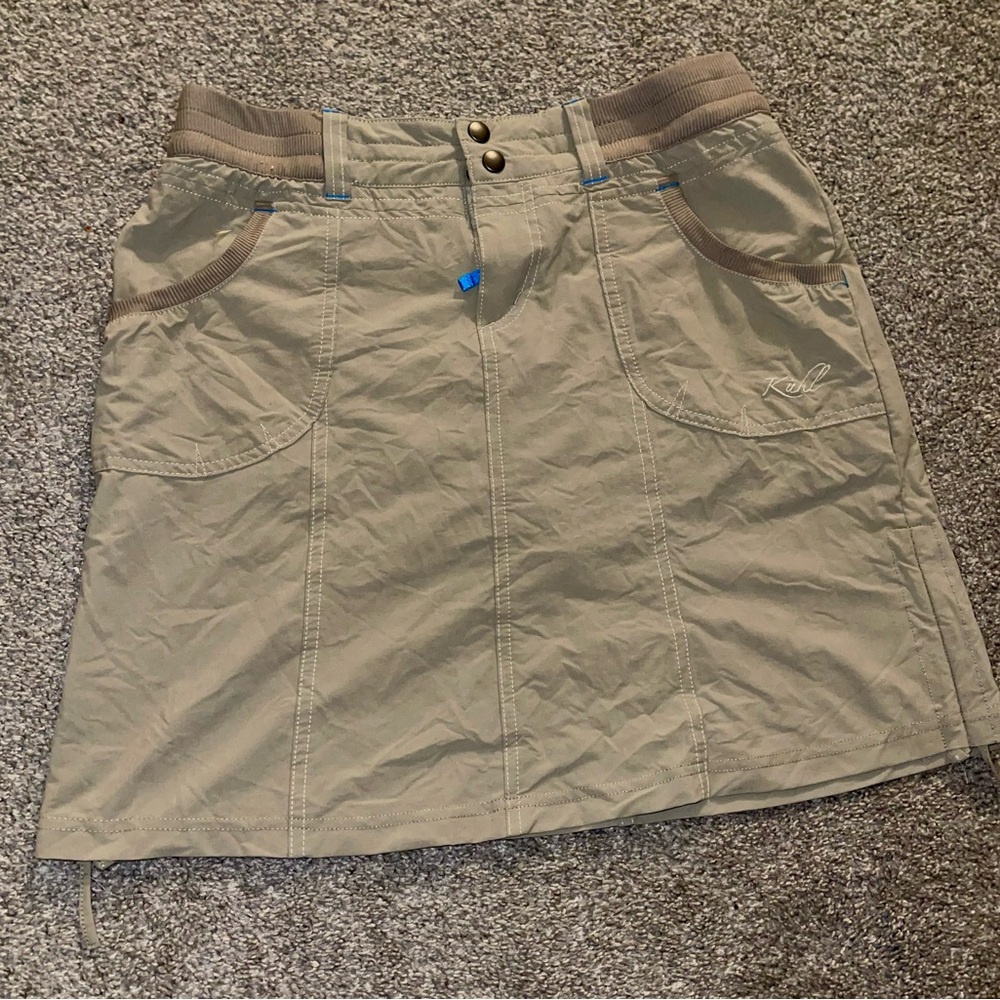 19. Kuhl outdoor khaki skort outdoor tan skirt and shorts hiking camping skort